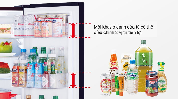 Tủ lạnh Mitsubishi Inverter 330 lít MR-CGX41EN-GBR-V có hệ thống khay kệ điều chỉnh linh hoạt Tủ lạnh Mitsubishi Inverter 330 lít MR-CGX41EN-GBR-V có hệ thống khay kệ điều chỉnh linh hoạt