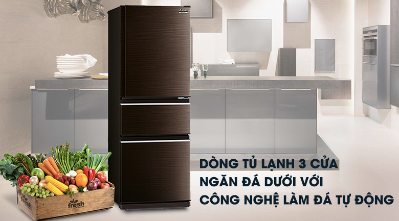 Tủ lạnh Mitsubishi MR-CX35EM-BRW-V Inverter 272 lít có thiết kế sang trọng, hiện đại Tủ lạnh Mitsubishi MR-CX35EM-BRW-V Inverter 272 lít có thiết kế sang trọng, hiện đại