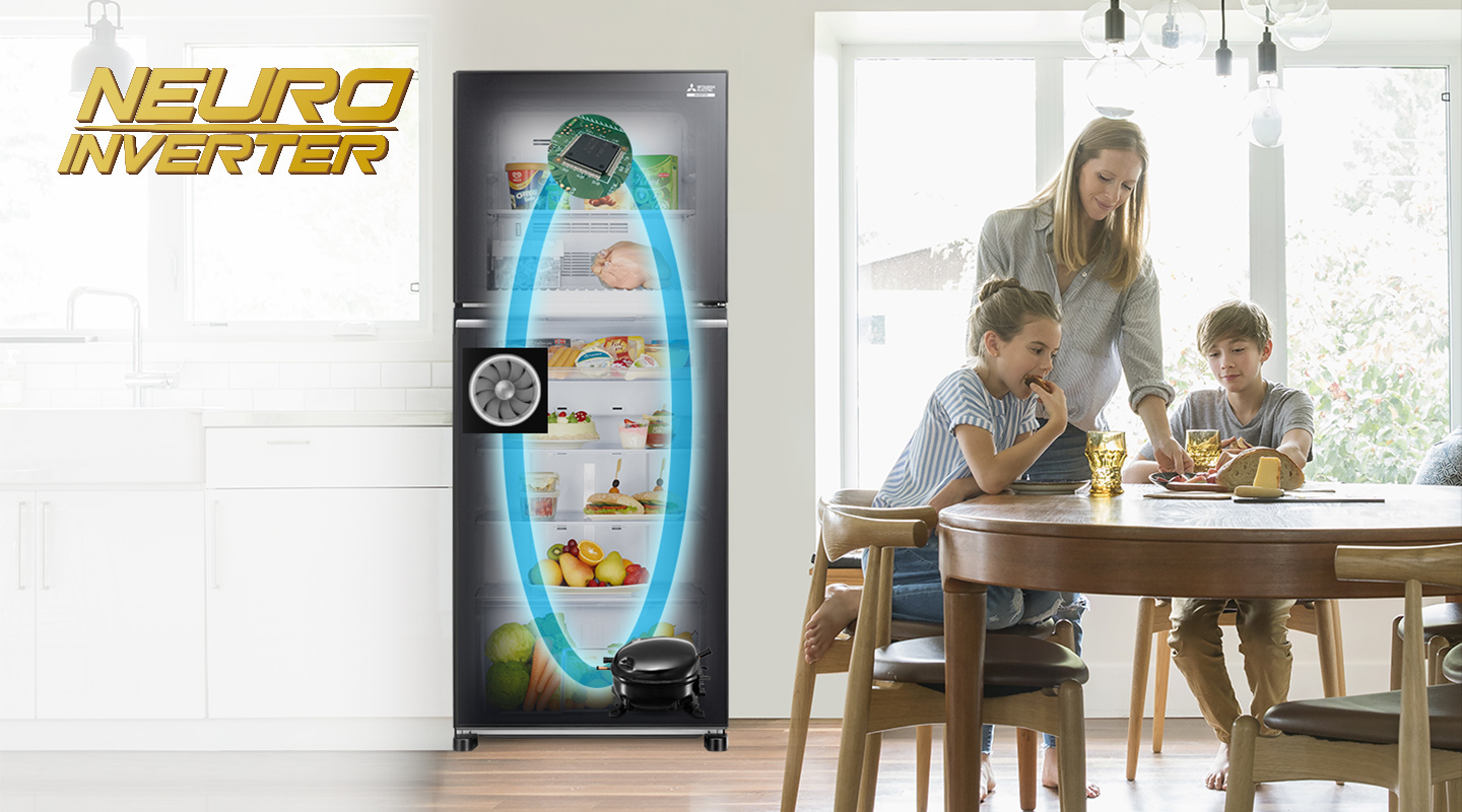 Tủ lạnh Mitsubishi MR-CX35EM-BRW-V 272 lít ứng dụng công nghệ Neuro Inverter tiết kiệm điện hiệu quả Tủ lạnh Mitsubishi MR-CX35EM-BRW-V 272 lít ứng dụng công nghệ Neuro Inverter tiết kiệm điện hiệu quả