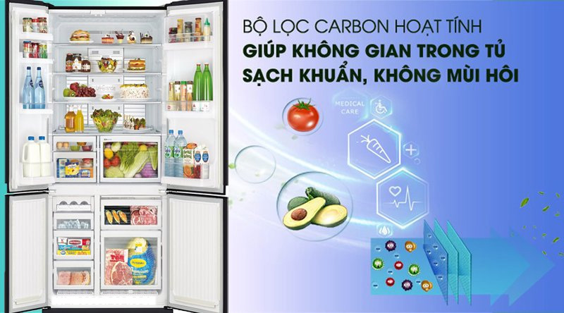 Bộ lọc than hoạt tính giúp khử mùi hôi trong tủ