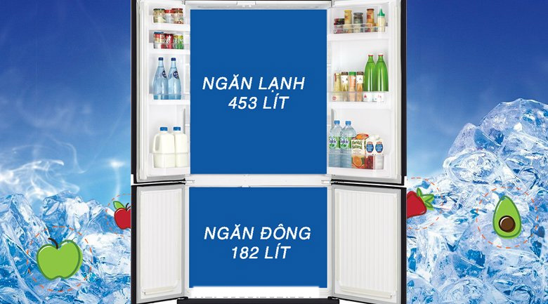 Dung tích tủ hơn 600 lít