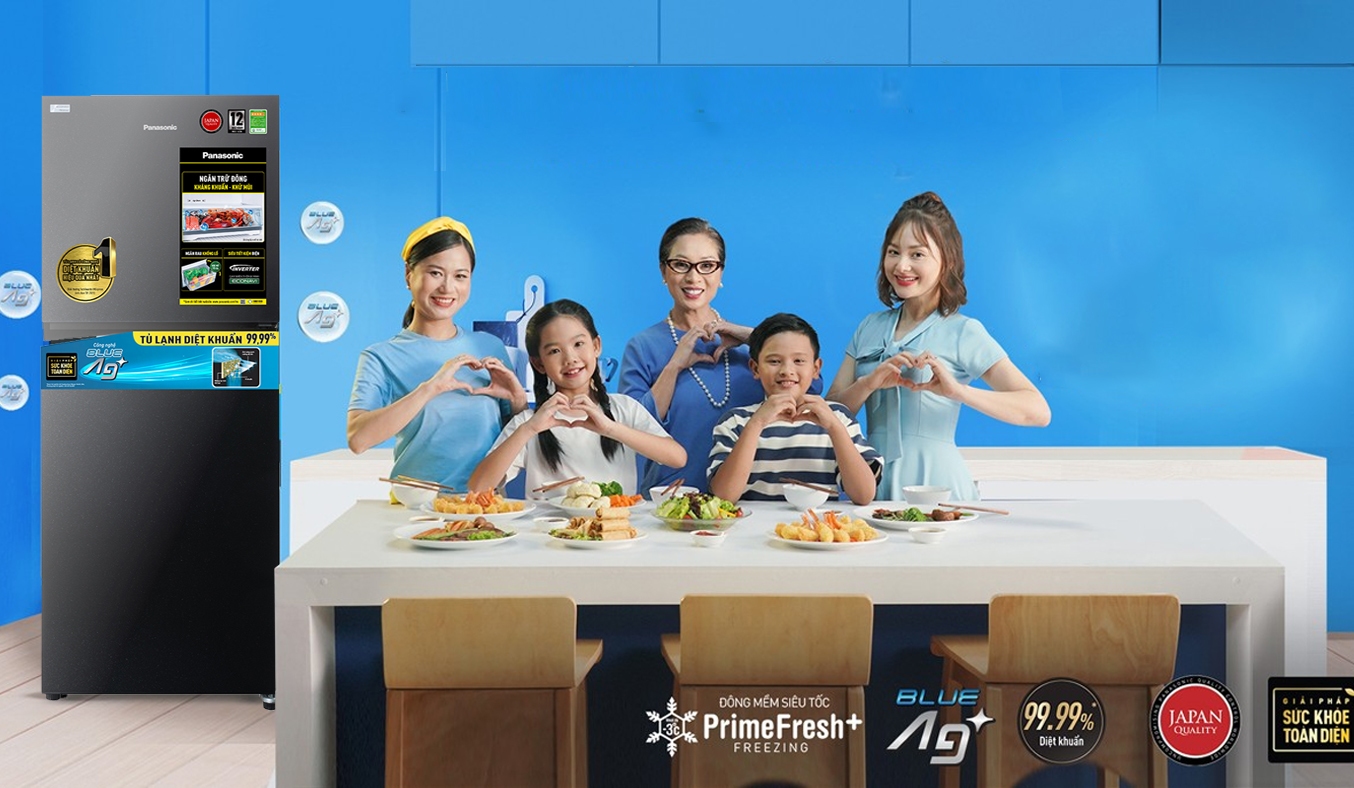 Tủ lạnh Panasonic Inverter 268 lít NR-TV301VGMV thiết kế đẹp mắt, sang trọng, mặt gương tinh tế