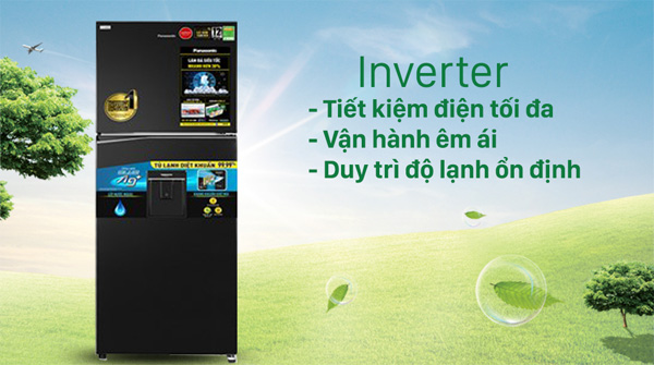 Tủ lạnh Panasonic Inverter 366 lít NR-TL381GPKV có khả năng tiết kiệm điện năng hiệu quả