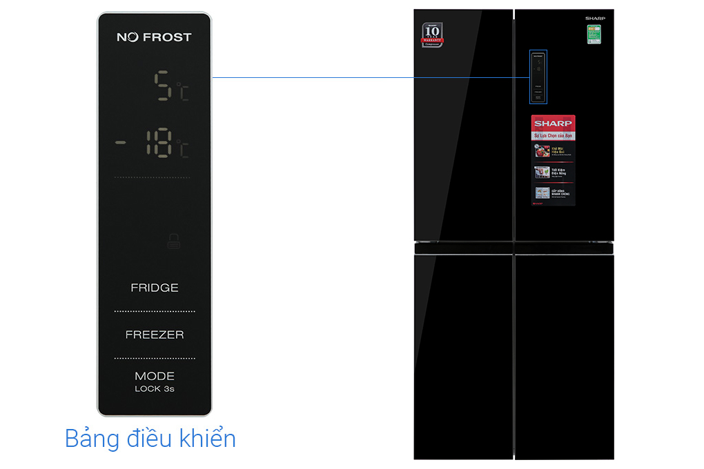 Tủ lạnh Sharp Inverter 362 lít SJ-FX420VG-BK Tủ lạnh Sharp Inverter 362 lít SJ-FX420VG-BK