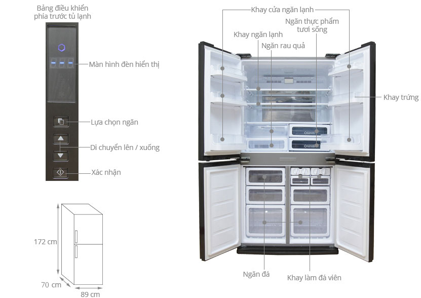 Cấu tạo Sharp SJ-FX630V-ST Sharp SJ-FX630V-ST