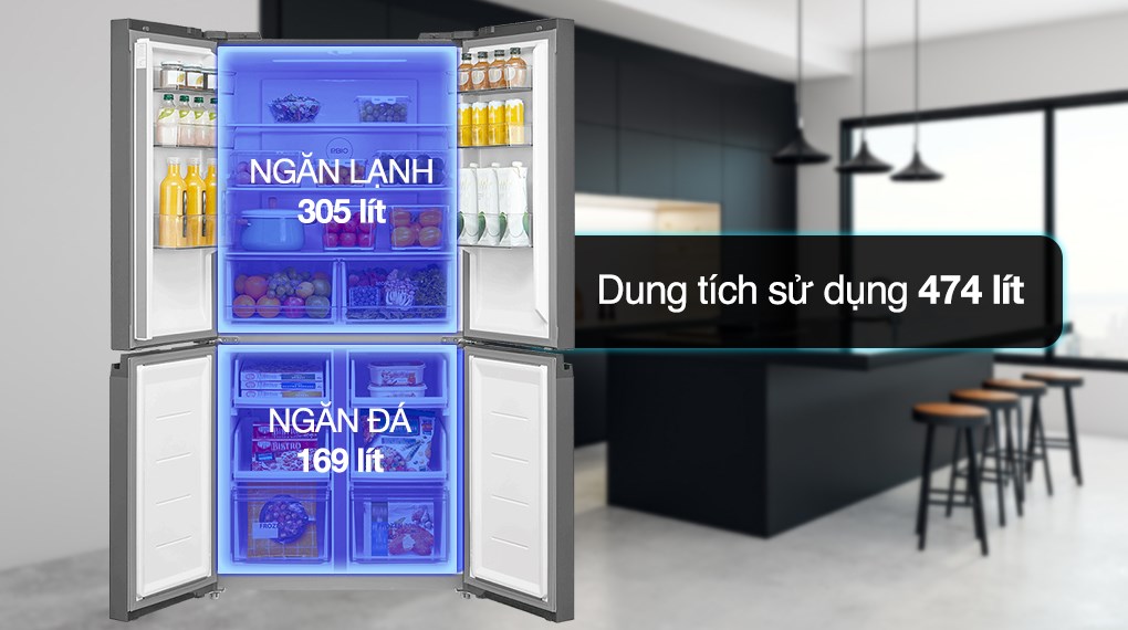 Tủ lạnh có khay ngăn lạnh bằng kính