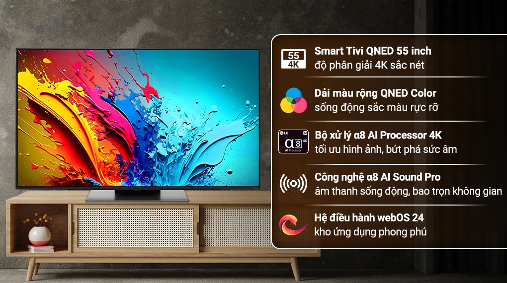 Hệ thống loa, âm thanh của Smart tivi LG 55 Inch 55QNED86TSA có tốt không?