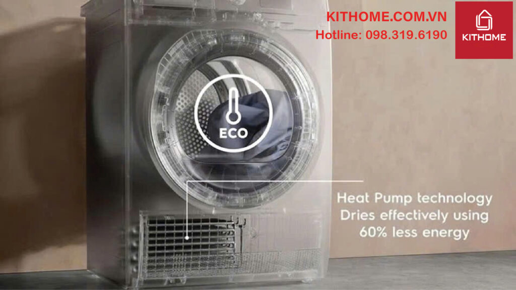 máy sấy quần áo Electrolux bơm nhiệt 8kg EDH803J5SC