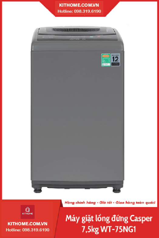 Máy giặt lồng đứng Casper 7,5kg WT-75NG1 Máy giặt lồng đứng Casper 7,5kg WT-75NG1