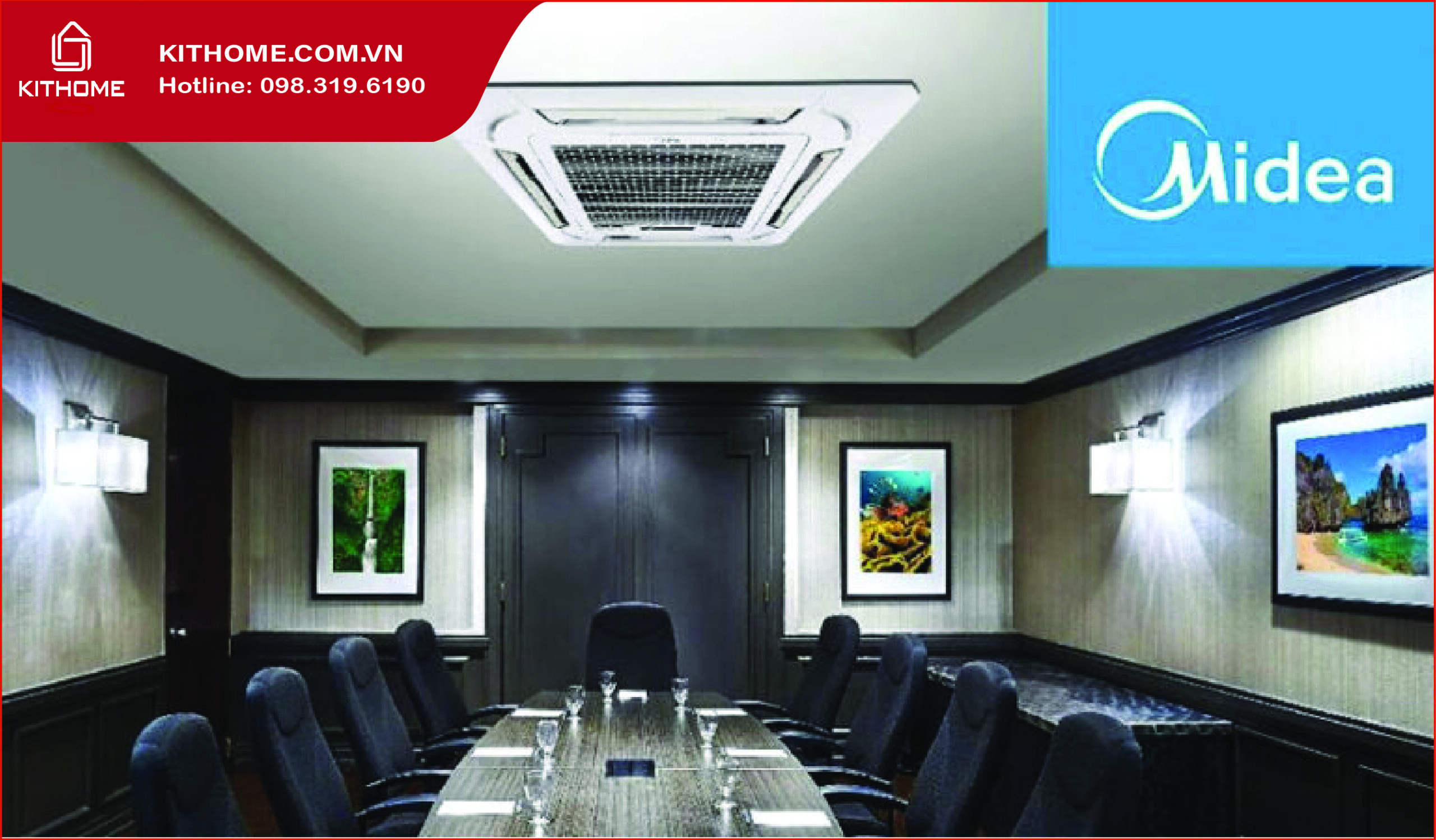 Điều hòa âm trần Midea 24000btu 1 chiều MCD1-28CRN8 Điều hòa âm trần Midea 24000btu 1 chiều MCD1-28CRN8