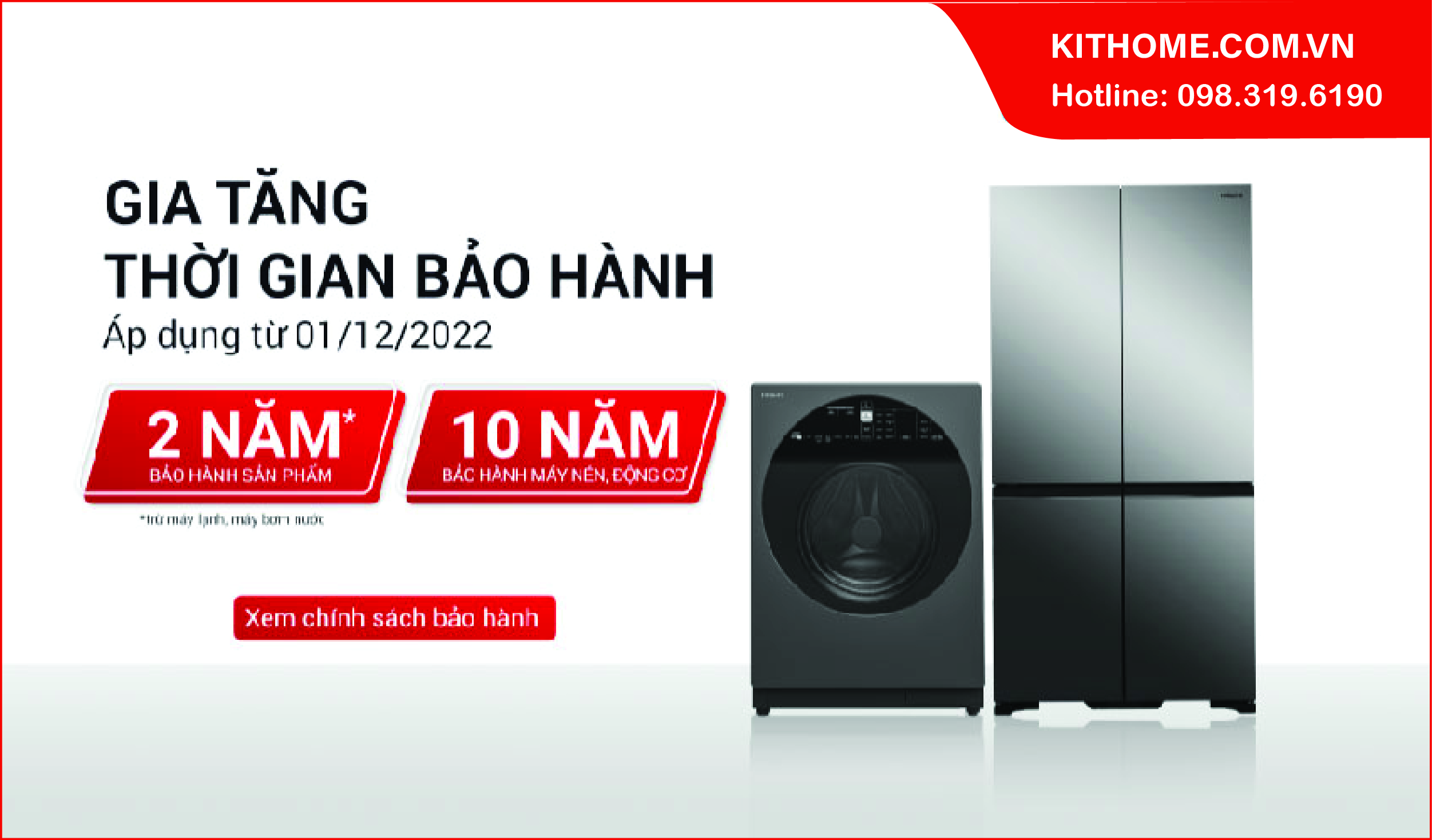 Điều kiện bảo hành 10 năm cho máy nén/động cơ Điều kiện bảo hành 10 năm cho máy nén/động cơ