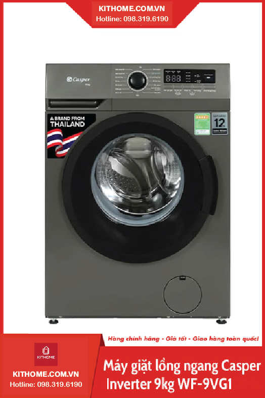 Máy giặt lồng ngang Casper Inverter 9kg WF-9VG1 Máy giặt lồng ngang Casper Inverter 9kg WF-9VG1
