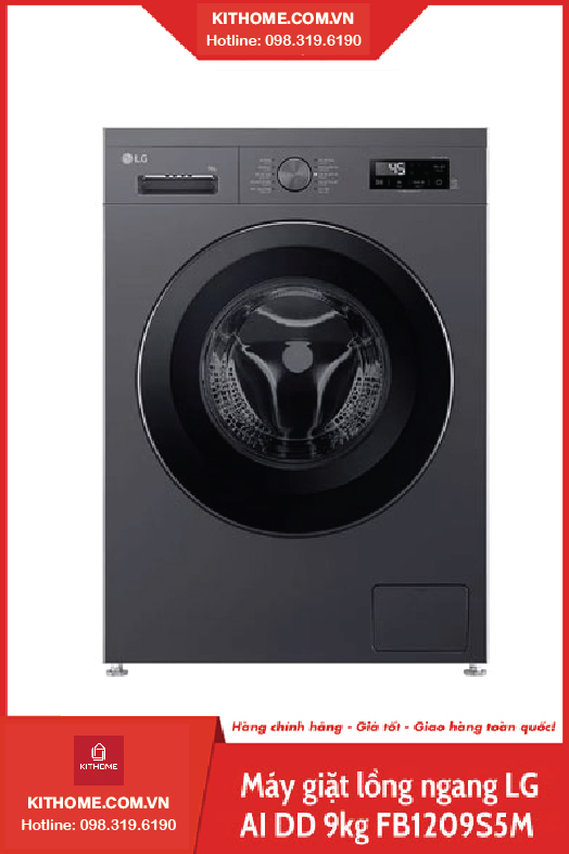 Máy giặt lồng ngang LG AI DD Inverter 9kg FB1209S5M (màu đen) Máy giặt lồng ngang LG AI DD Inverter 9kg FB1209S5M (màu đen)