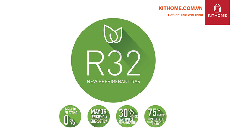 Điều hòa Casper inverter GC-09IB36 được sử dụng loại gas R32 thân thiện môi trường Điều hòa Casper inverter GC-09IB36 được sử dụng loại gas R32 thân thiện môi trường