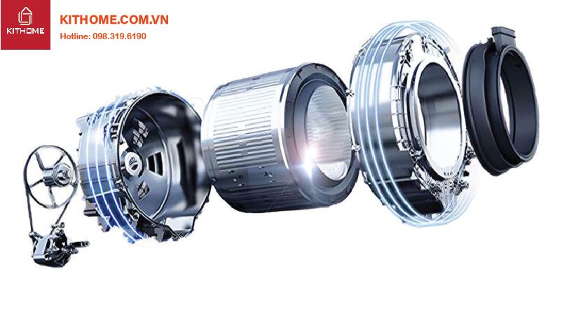 máy giặt Toshiba cửa trước TW-T23BU105UWV(MG) sử dụng công nghệ Inverter tiên tiến