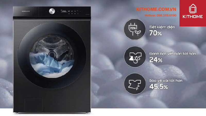 Máy giặt Samsung WD21B6400KV/SV Công nghệ giặt sạch vượt trội Máy giặt Samsung WD21B6400KV/SV Công nghệ giặt sạch vượt trội