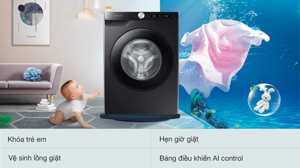 Máy giặt Samsung WW13T504DAB/SV- Khám phá các chế độ giặt thông minh