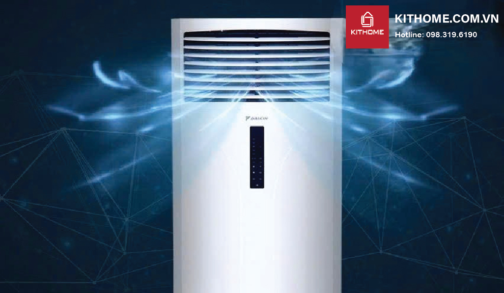điều hòa cây 36000btu inverter Daikin có luồng gió mạnh mẽ