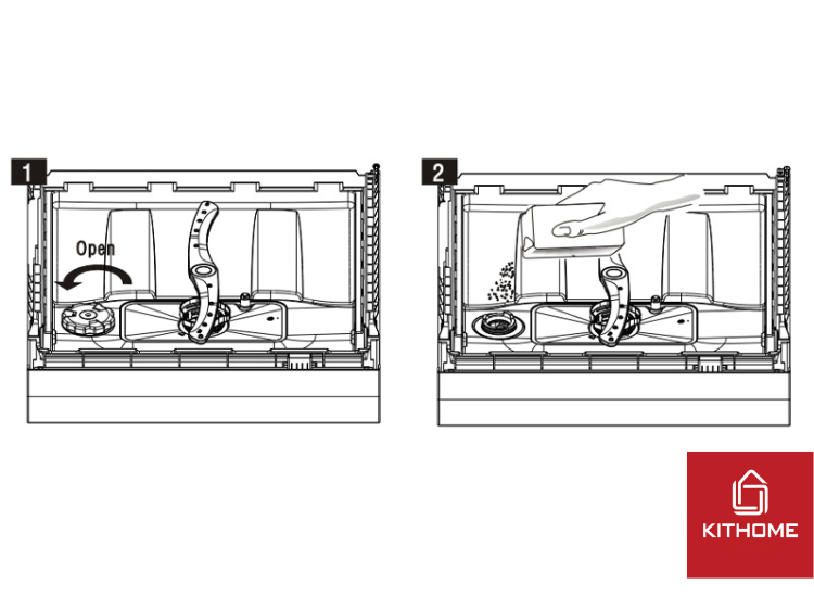 Bố sung muối vào máy rửa bát trước khi chạy