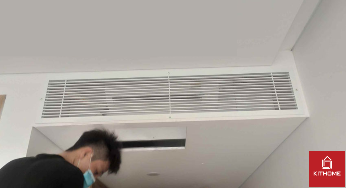 An image of an office, clean air blowing from the LG Duct.