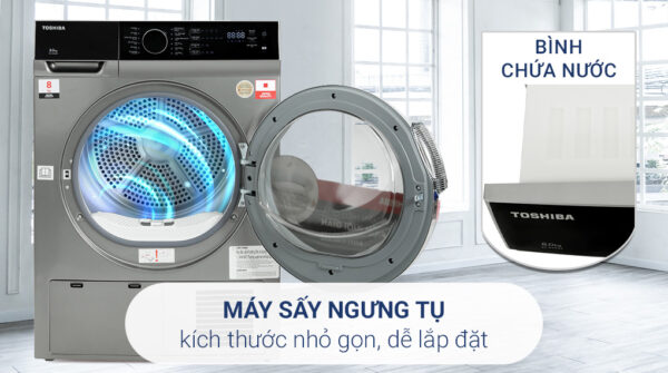 So sánh máy sấy quần áo Casper TD-80CGB và máy sấy Toshiba TD-K90MEV(SK) dòng ngưng tụ