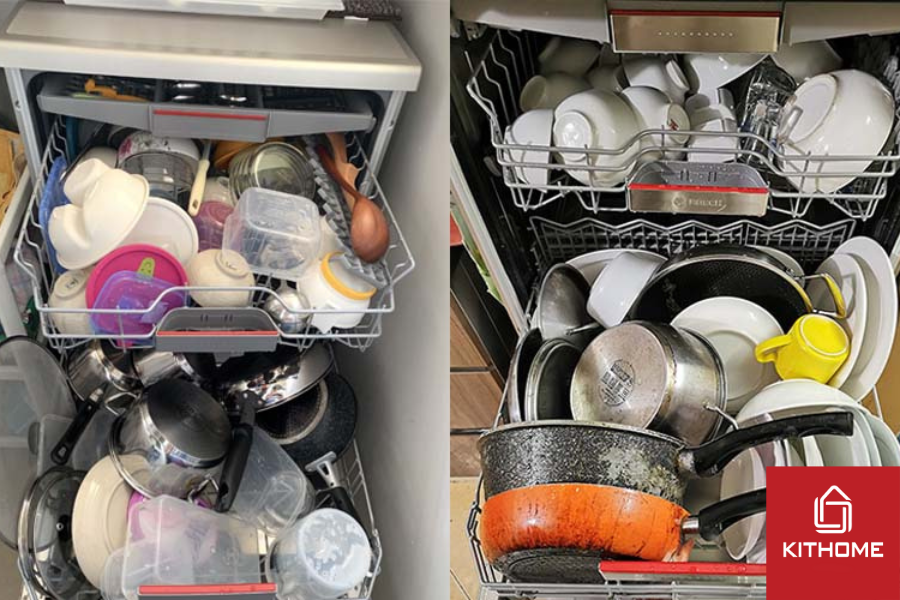 Xếp nghiêng đối với các vật dụng có nhiều góc cạnh hoặc bị lẹm