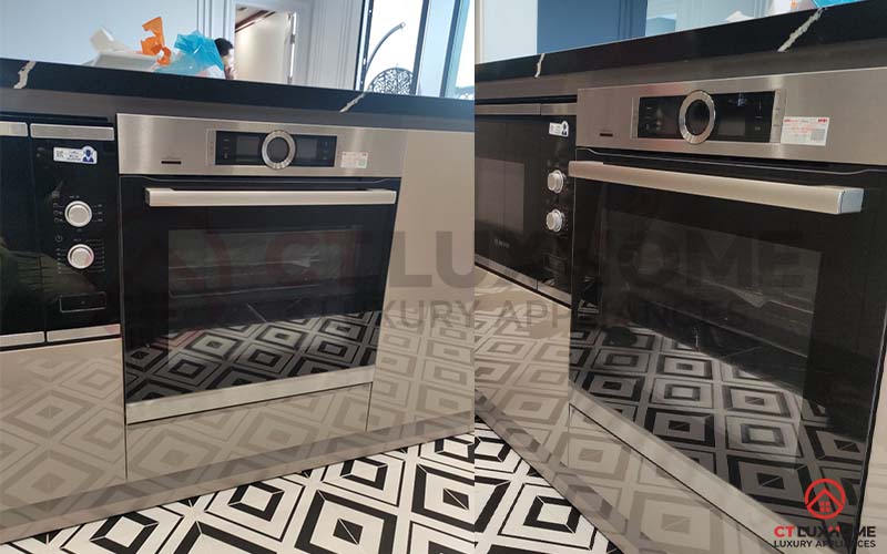 Hình ảnh thực tế của lò nướng Bosch HBG6764S6B serie 8