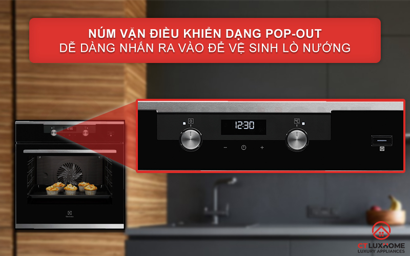 Dễ dàng chọn chức năng với núm xoay Pop-up và màn hình hiển thị LCD hiện đại