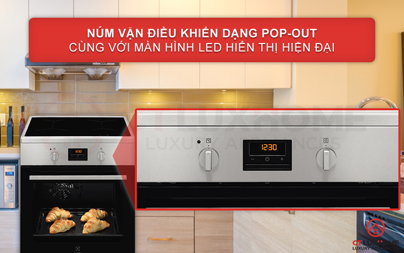 Dễ dàng chọn chức năng với núm tay xoay Pop-out và màn hình LED hiển thị hiện đại