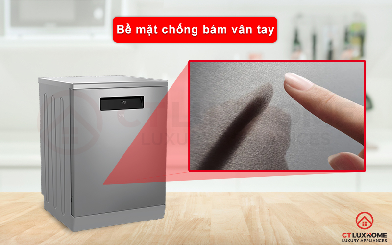 Bề mặt làm từ thép không gỉ bề bỉ và chống bám vân tay