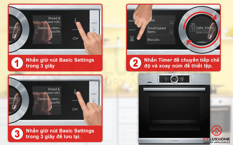 Cài dặt chế độ cơ bản dễ dàng chỉ bằng 1 nút ấn
