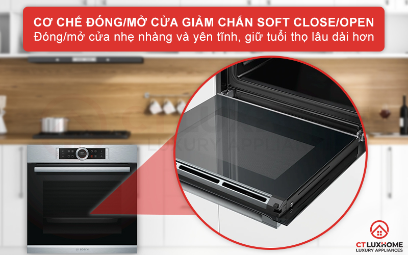 Cơ chế đóng/mở cửa giảm chấn Soft Close/Open