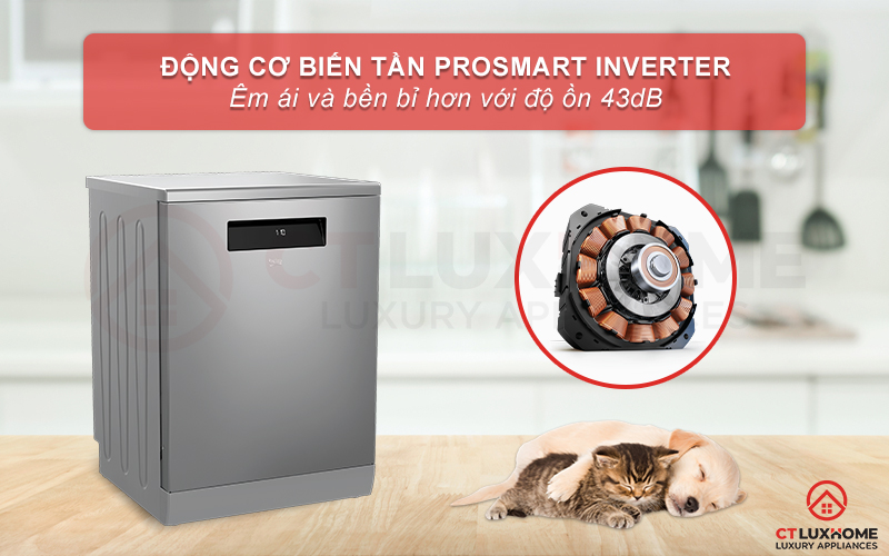 Máy vận hành êm ái với máy biến tần ProSmart Inverter