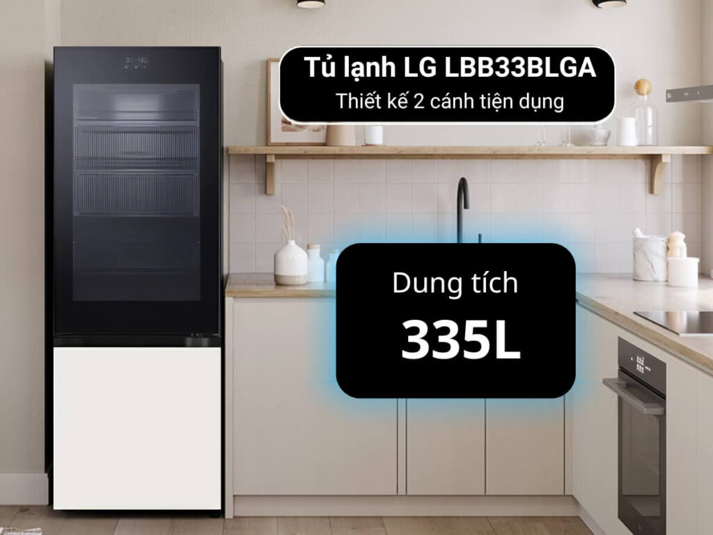 Tủ lạnh LG LBB33BGMAI 340 lít – Lựa chọn tuyệt vời cho gia đình dưới 4 người
