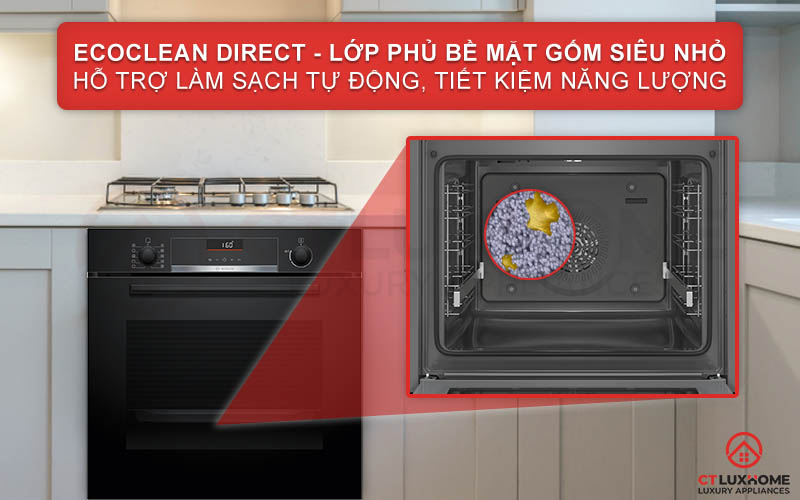 Nhẹ nhàng vệ sinh khoang lò với tính năng EcoClean Direct