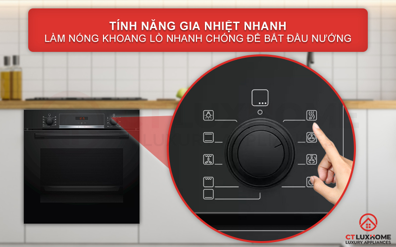 Chức năng gia nhiệt nhanh Rapid Heating giúp làm nóng lò nhanh chóng