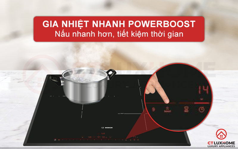 Tiết kiệm thời gian với chức năng gia nhiệt nhanh PowerBoost.