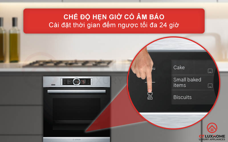 Chế độ hẹn giờ có âm báo với thời gian hẹn tối đa 24 giờ