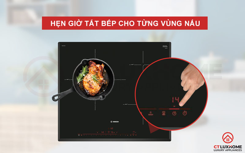 Hẹn giờ nấu cho từng vùng giúp quản lý thời gian hiệu quả hơn.