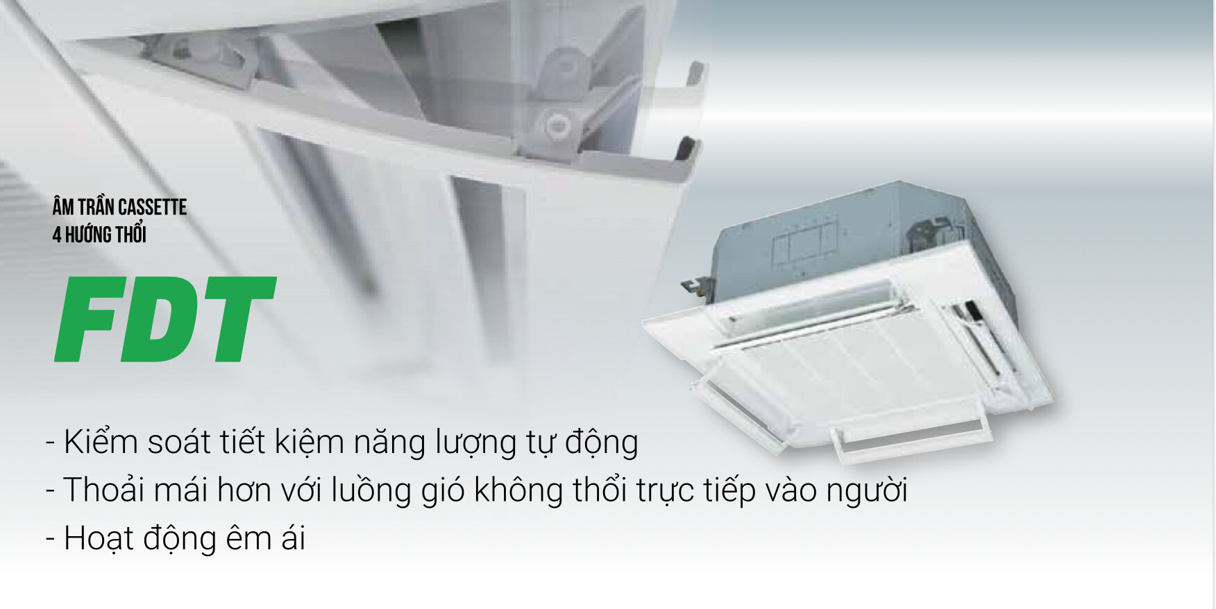 Mặt nạ hiện đại và đồng bộ lắp đặt của Điều hòa âm trần cassette Mitsubishi FDT100YA-W5/FDC100YNA-W5 Mặt nạ hiện đại và đồng bộ lắp đặt của Điều hòa âm trần cassette Mitsubishi FDT100YA-W5/FDC100YNA-W5