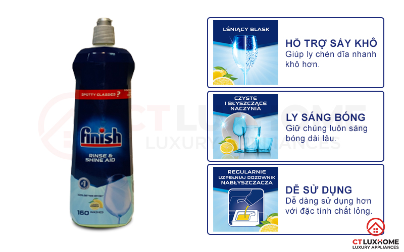 Tính năng vượt trội của Nước làm bóng Finish 800ml