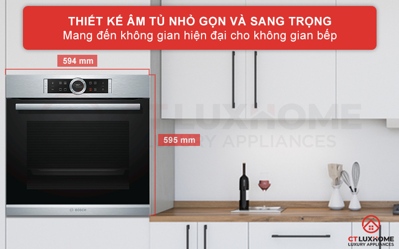 Lò nướng Bosch HBG633BS1A được thiết kế âm tủ, sang trọng và hiện đại
