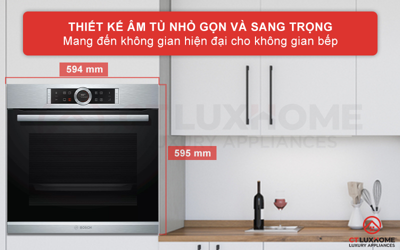 Thiết kế âm tủ nhỏ gọn sang trọng, kiểu dáng hiện đại và thẩm mỹ không gian bếp