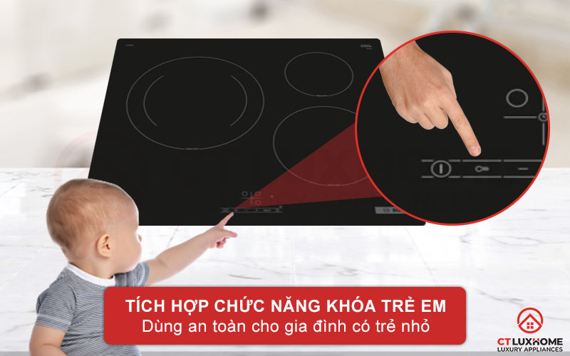 Tính năng khóa trẻ em rất phù hợp với gia đình có trẻ nhỏ.