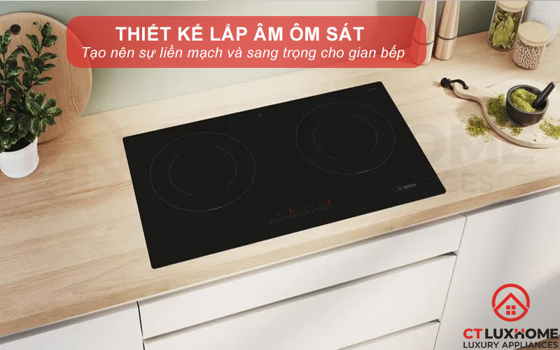 Thiết kế lắp âm hiện đại tối ưu diện tích bếp