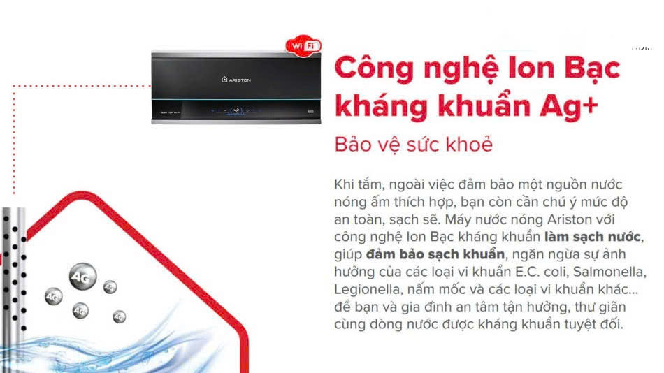 Bình Nóng Lạnh Ariston Slim3 30 Top Wifi 30 Lít