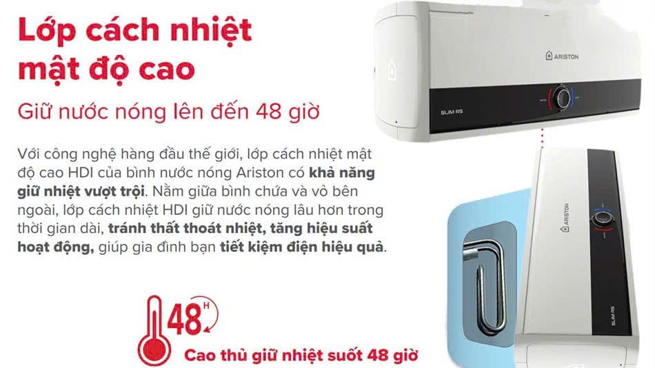 Hiệu suất và độ bền của bình nóng lạnh Ariston Slim3 30 RS được kiểm chứng