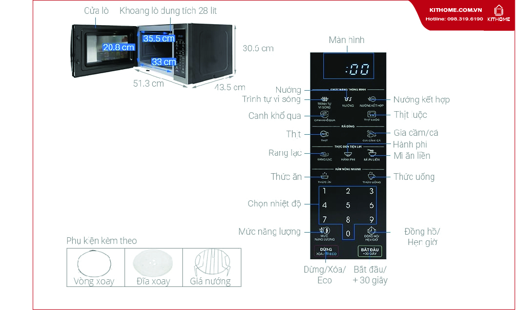 Lò vi sóng điện tử Sharp R-G728XVN-BST (28 lít)