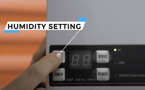 Máy hút ẩm gia đình ED-16BE của Edison có khả năng cài đặt độ ẩm