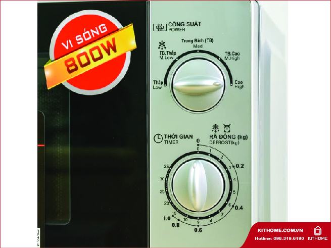 Lò vi sóng Sharp R-202VN-S có dung tích 20 lít